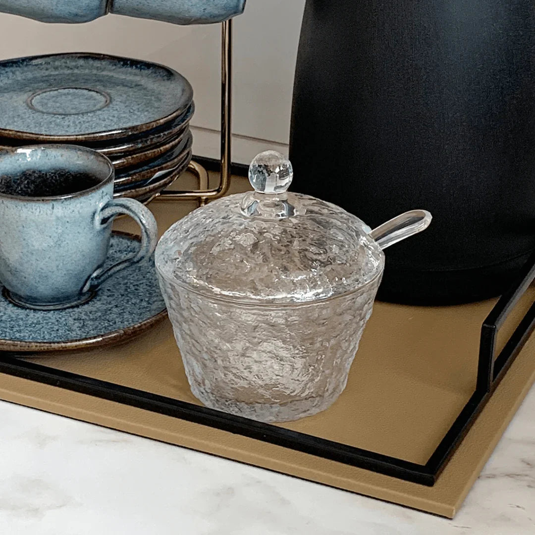 Kit para Mesa Posta de Cristal Martelado Petra 3 Peças