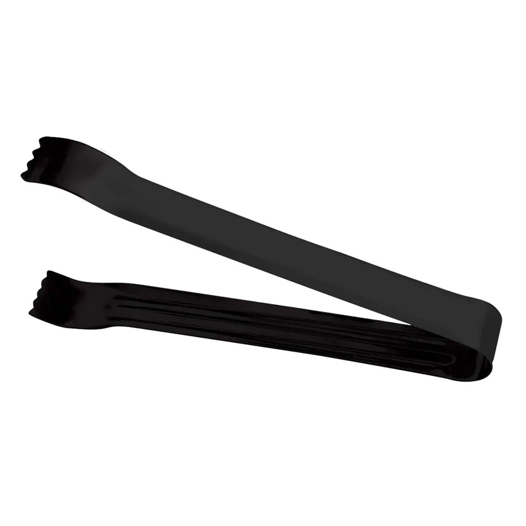 Pinça Pegador de Gelo em Aço Inox Preto 14,5cm x 2cm