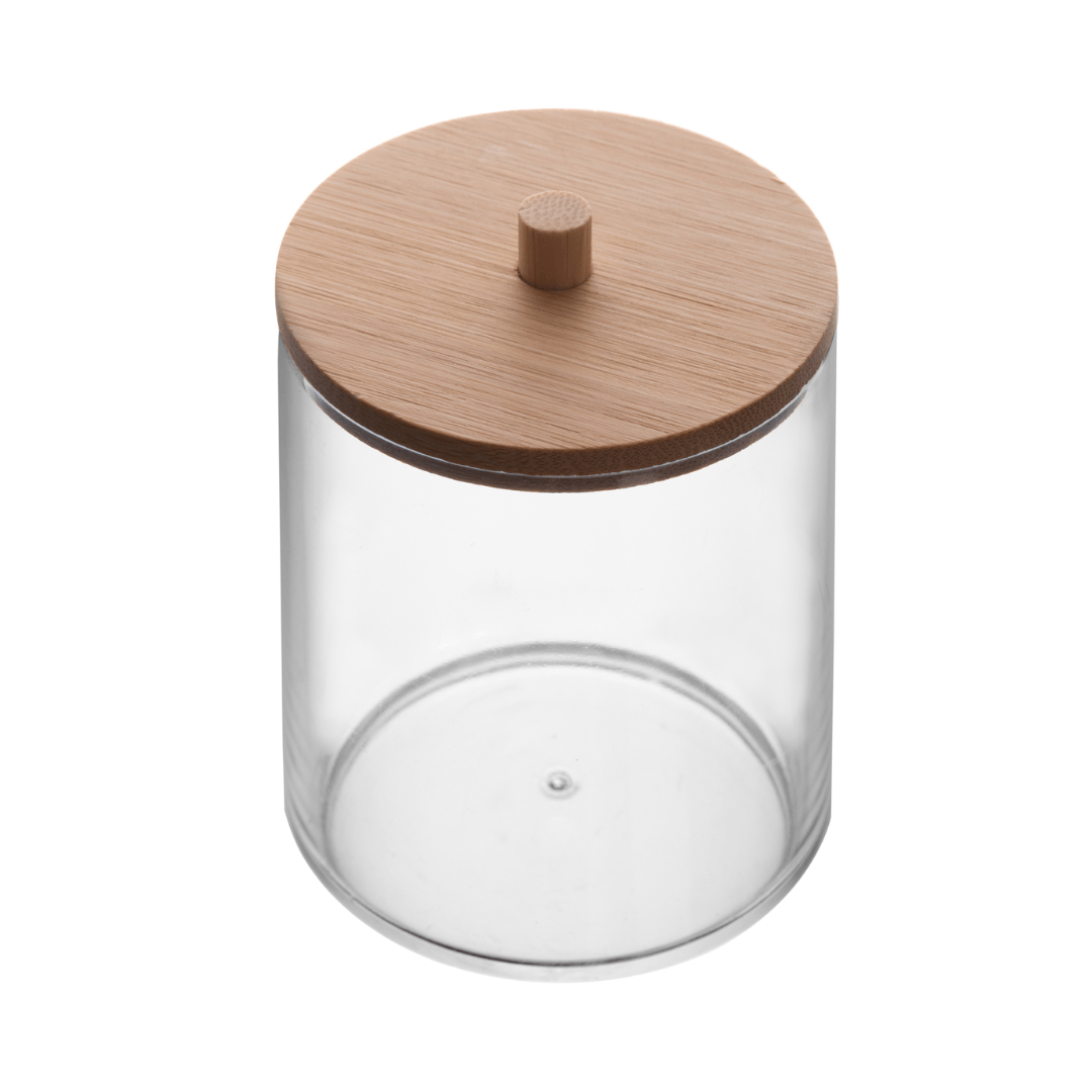 Porta Cotonetes com Tampa de Bambu 8cm My Box