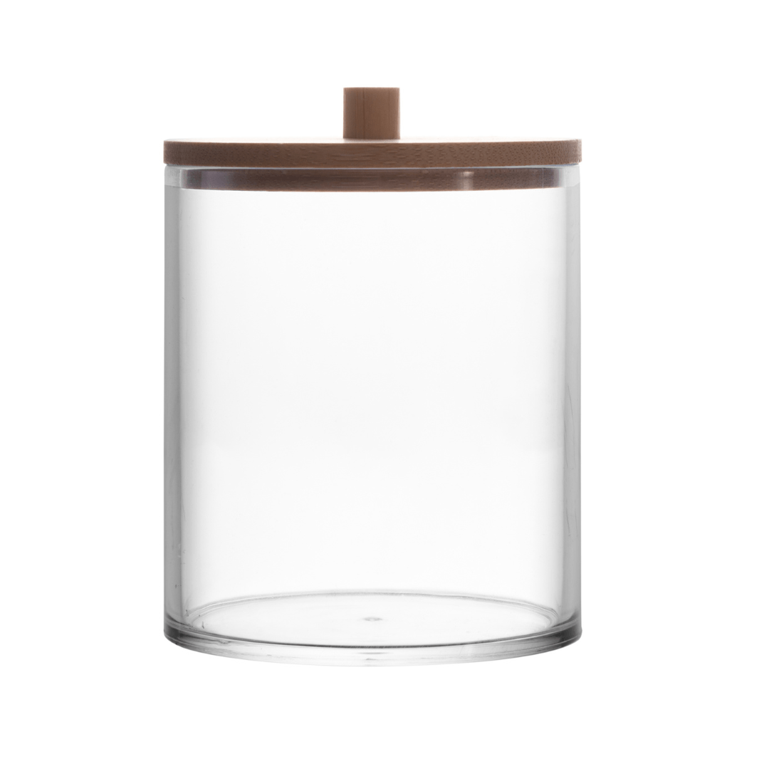 Porta Cotonetes com Tampa de Bambu 8cm My Box