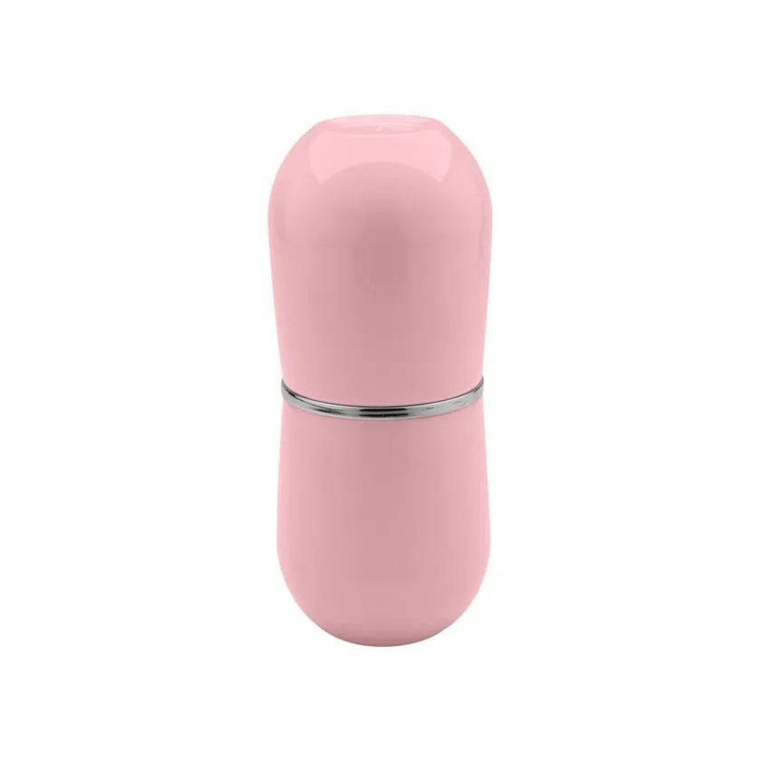 Porta Escova Cromo Belly Com Tampa Rosa Quartz
