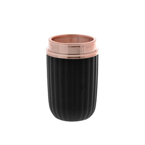 Porta Escova de Dente Redondo Linha Canelatta Preto e Rose Gold