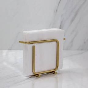 Porta Guardanapos de Papel Pequeno Design Moderno Aço Dourado