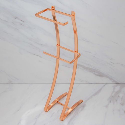 Porta Papel Higiênico Aço Piatina 2 Rolos Rose Gold