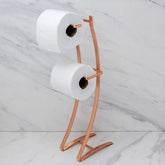 Porta Papel Higiênico Aço Piatina 2 Rolos Rose Gold
