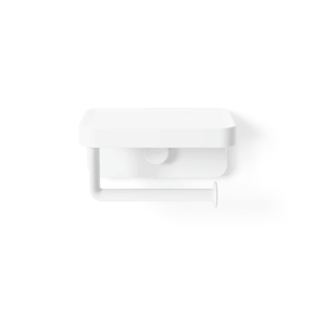 Porta Papel Higiênico com Porta Objeto Fixação Adesivo Branco Linha Flex