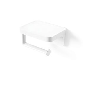 Porta Papel Higiênico com Porta Objeto Fixação Adesivo Branco Linha Flex