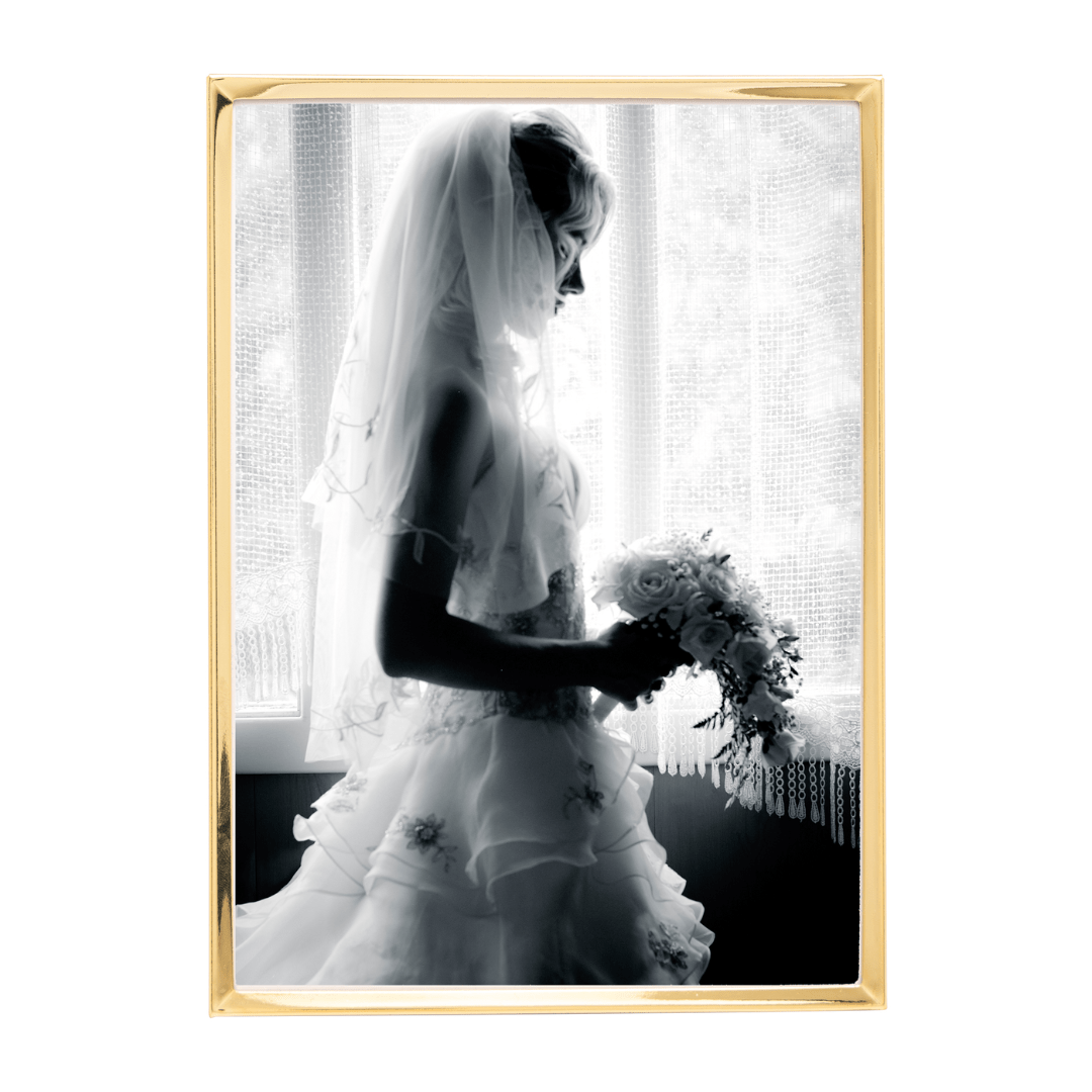 Porta Retrato em Aço Classic Dourado 13cmx18cm