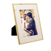 Porta Retrato em Aço Inox Basic Dourado 10cm x 15cm