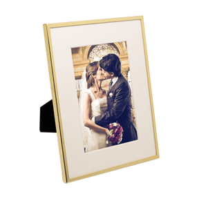 Porta Retrato em Aço Inox Basic Dourado 13cm x 18cm