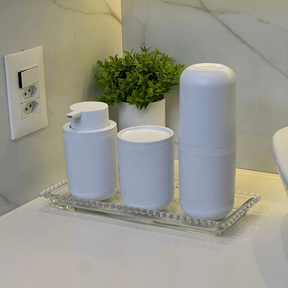 Porta Algodão e Cotonete Bold Branco 10,7cm