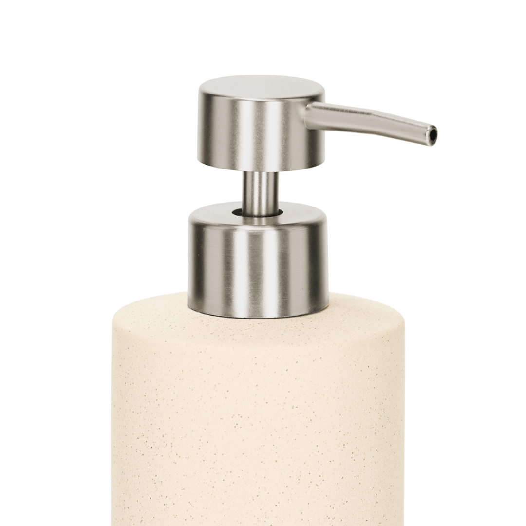 Porta Sabonete Liquido em Cerâmica Bege 21cm
