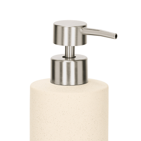 Porta Sabonete Liquido em Cerâmica Bege 21cm