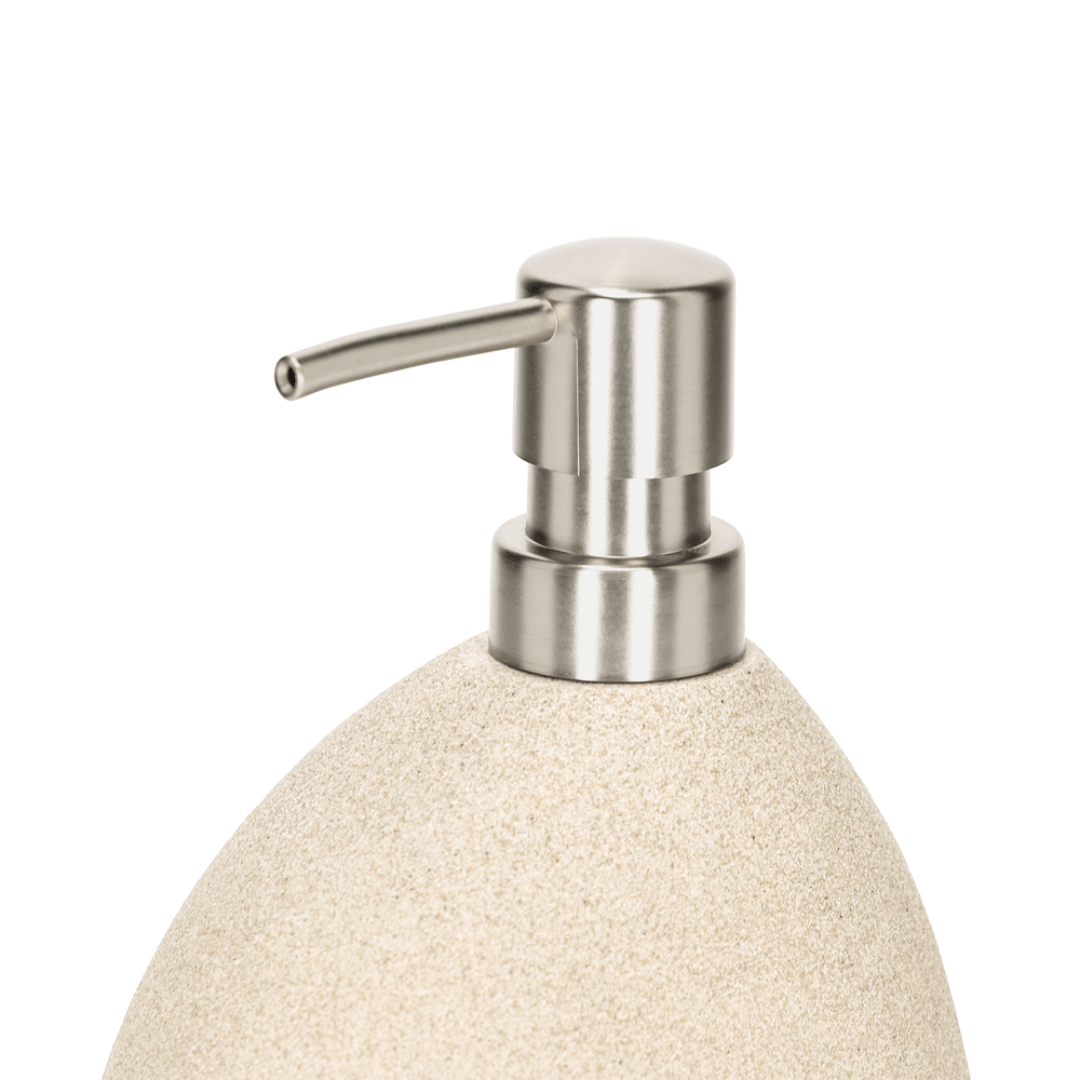 Porta Sabonete Liquido Oval em Polirresina Bege 31,5cm
