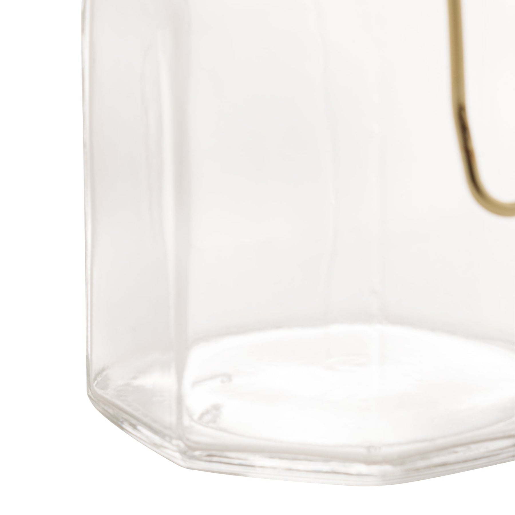 Porta Tempero Hermético de Vidro e Metal Dourado - 8 cm