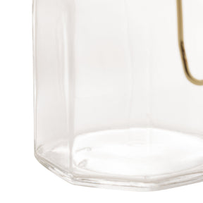 Porta Tempero Hermético de Vidro e Metal Dourado - 8 cm