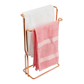 Porta Toalha de Bancada com Detalhe Lateral Rose Gold