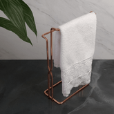 Porta Toalha de Bancada com Detalhe Lateral Rose Gold
