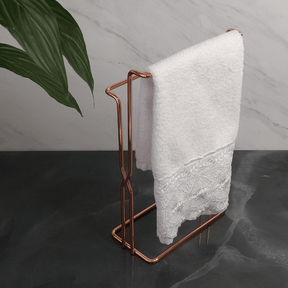 Porta Toalha de Bancada com Detalhe Lateral Rose Gold