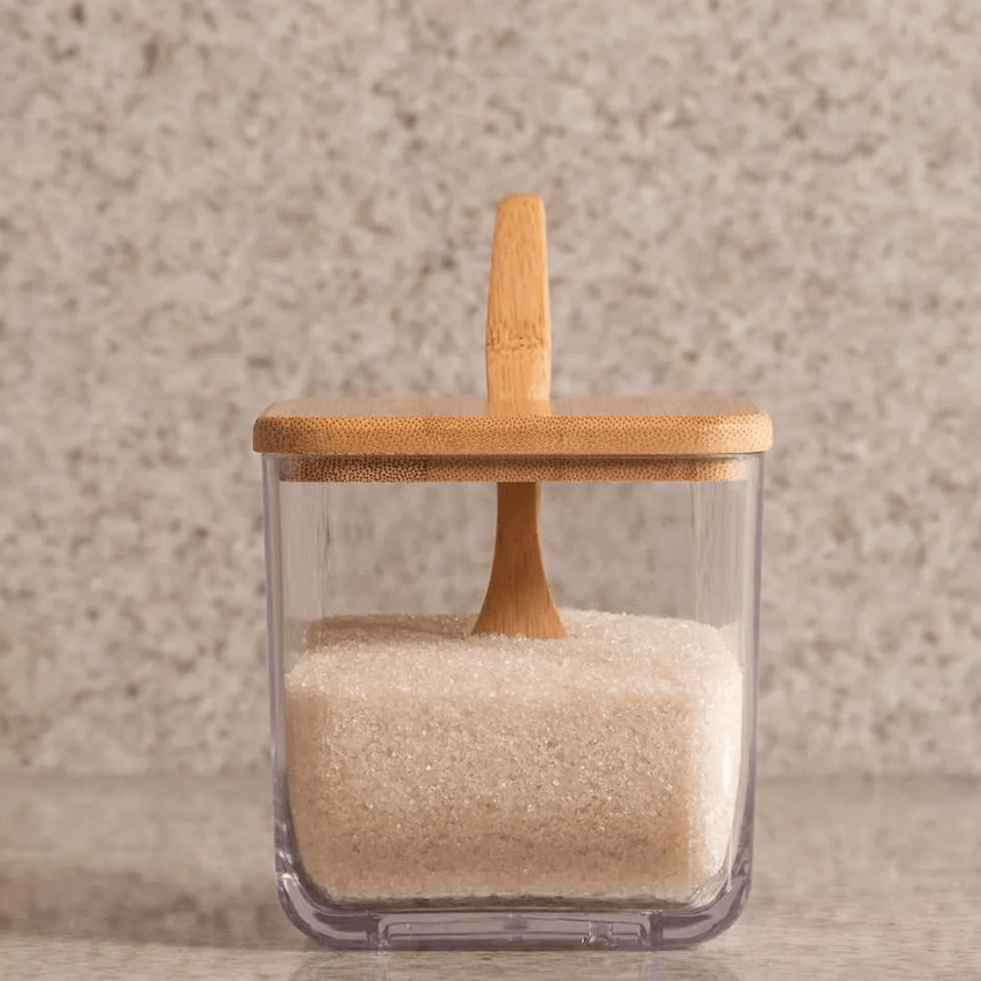 Açucareiro Pote Porta Condimentos com Colher Bambu Brisa