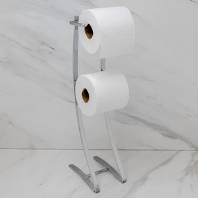 Suporte Para Papel Higiênico De Chão Aço Piatina 2 Rolos Cromado