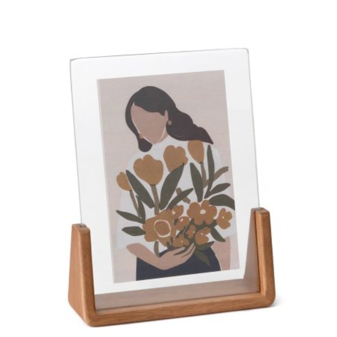Porta Retrato com Base de Madeira 10x15