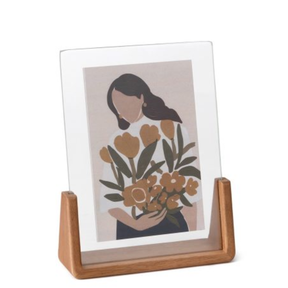 Porta Retrato com Base de Madeira 10x15