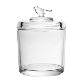 Pote com Tampa Bird Cristal 8,5cm