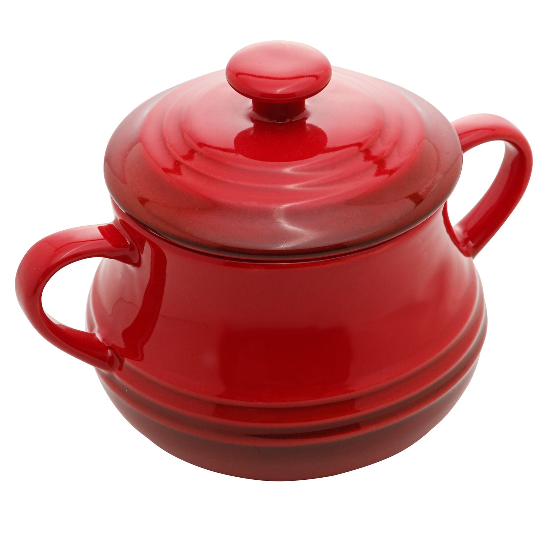Pote de Cerâmica Retrô Vermelho 16,5cm