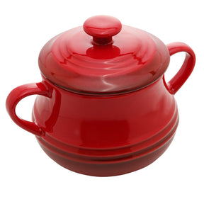 Pote de Cerâmica Retrô Vermelho 16,5cm