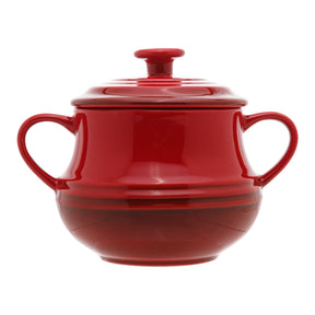 Pote de Cerâmica Retrô Vermelho 16,5cm