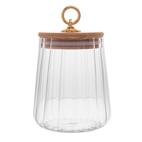 Pote de Vidro Classic com Tampa de Bambu 650ml