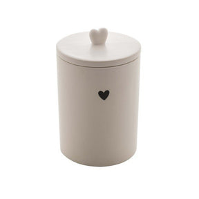 Pote Decorativo de Cerâmica Heart Coração Branco 15cm