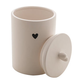 Pote Decorativo de Cerâmica Heart Coração Branco 15cm