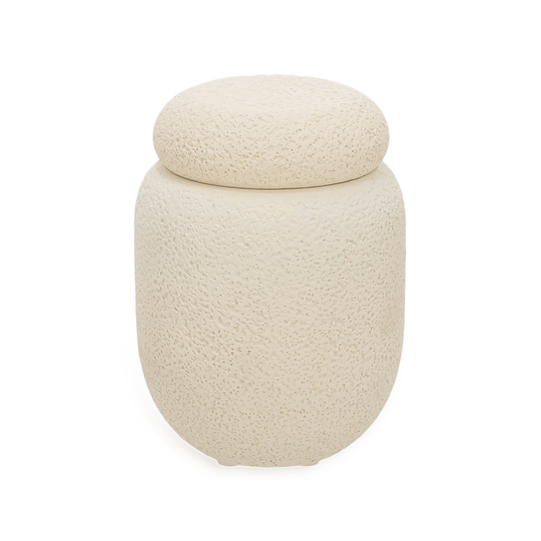Pote Decorativo em Cimento Bege 11cm