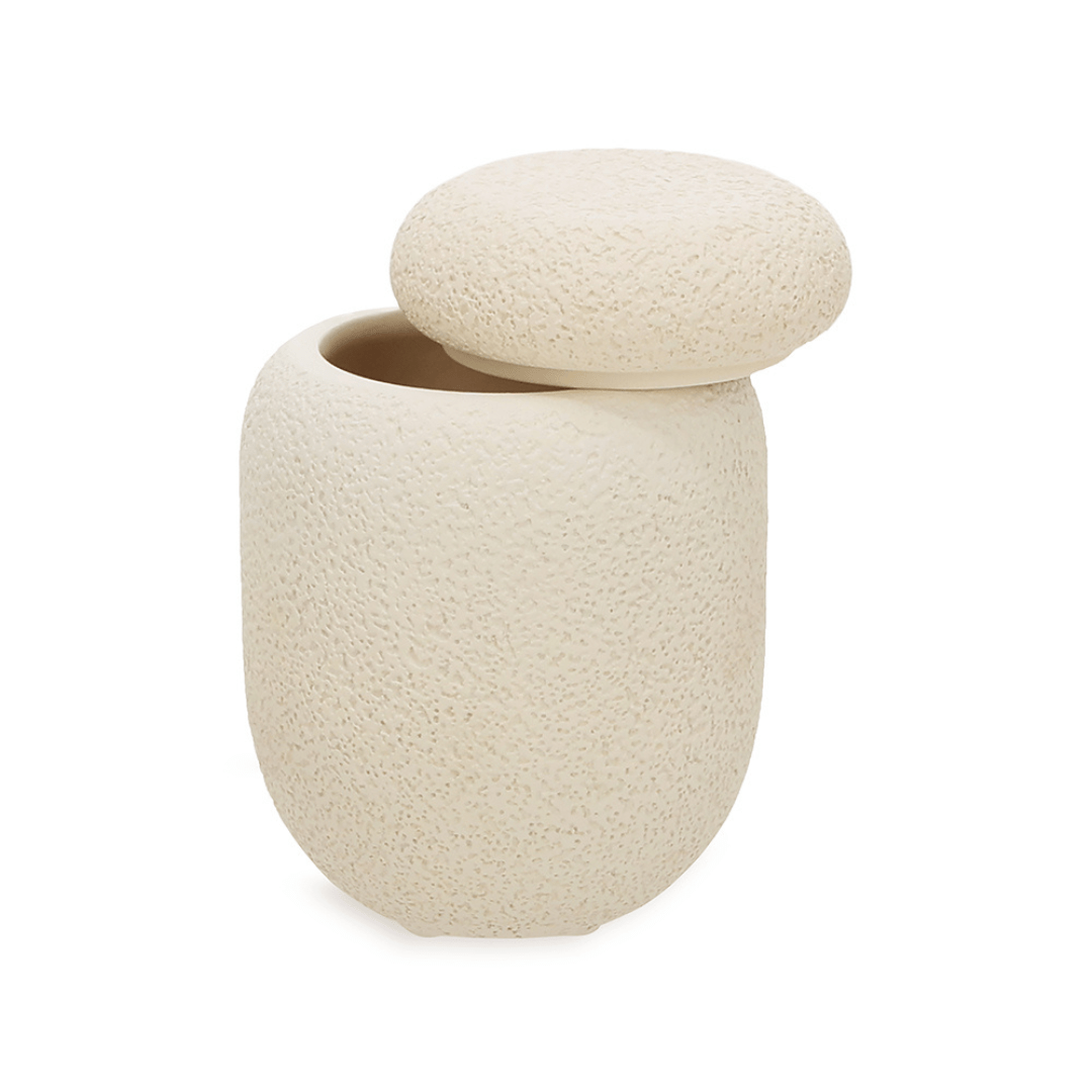 Pote Decorativo em Cimento Bege 11cm