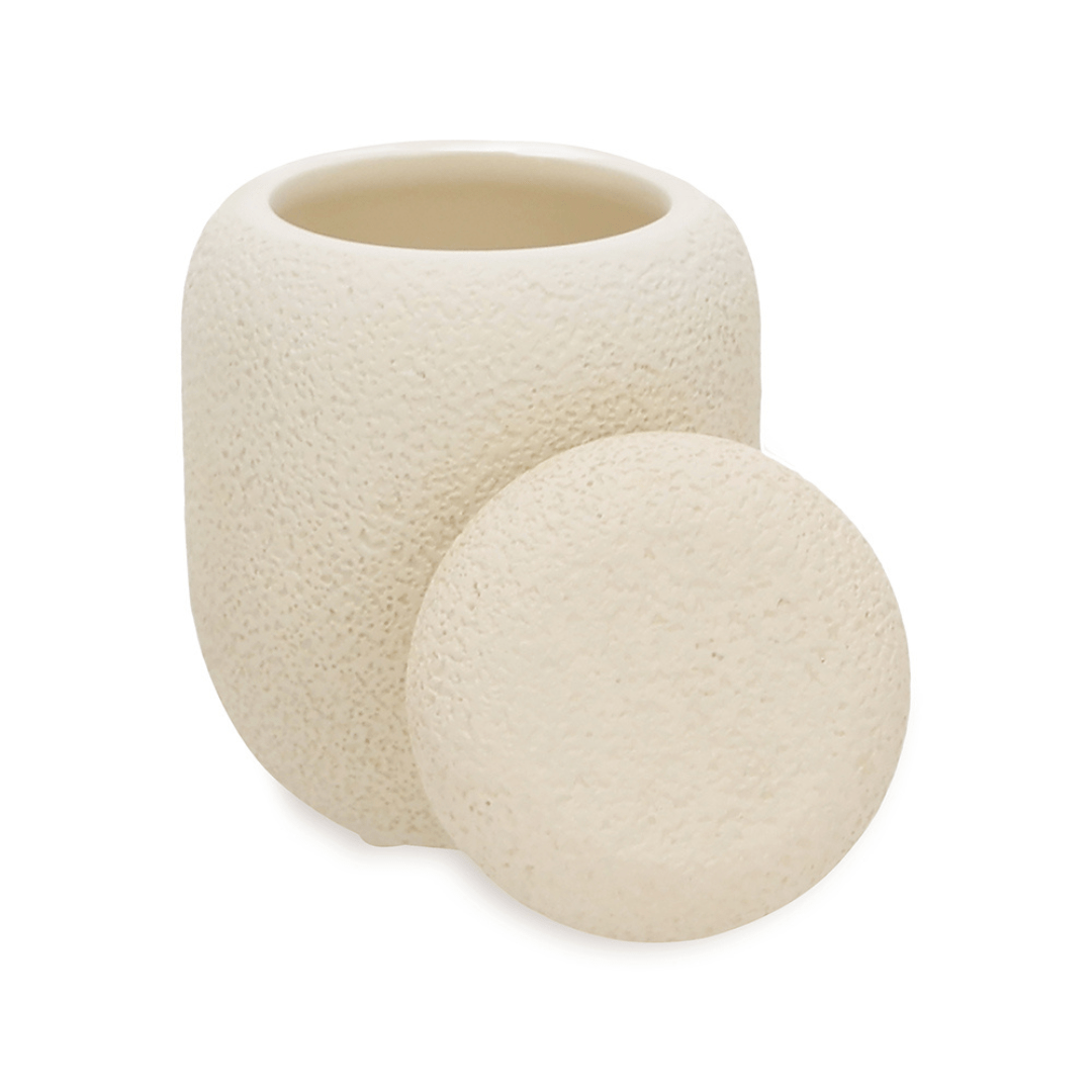 Pote Decorativo em Cimento Bege 11cm
