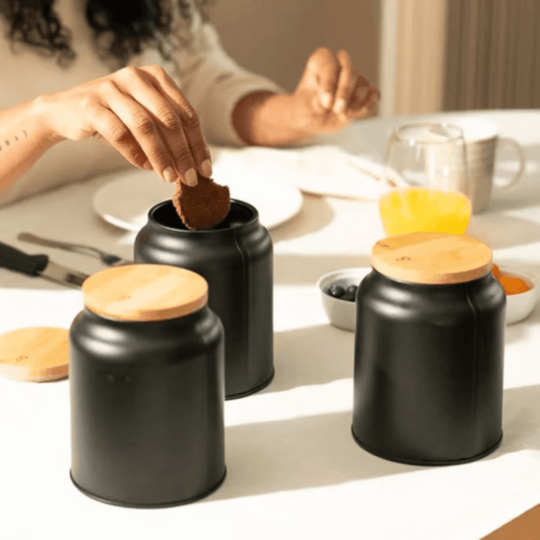 Pote Hermético para Snacks Sense 1,1 Litros Preto
