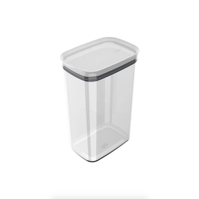 Pote Porta Mantimento Organizador Retangular com Tampa Hermética Natural com Branco Block  2,3 Litros