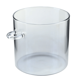 Pote Porta Mantimentos Vidro Borossilicato Cinza com Tampa e Colher de Bambu 500ml