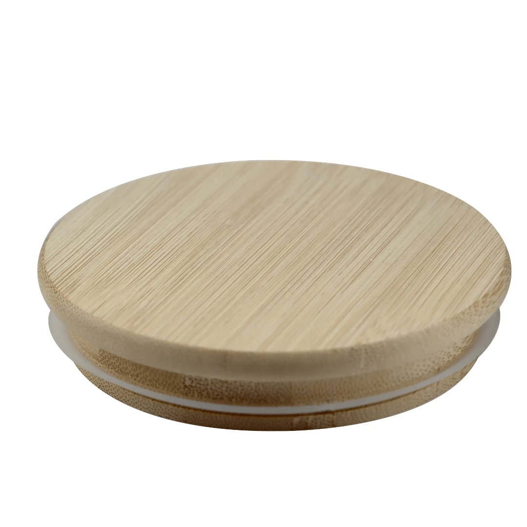 Pote Porta Mantimentos Vidro Borossilicato Cinza com Tampa e Colher de Bambu 500ml