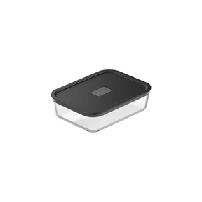 Pote de Vidro Hermético com Tampa Preta Fresh Lock 1,2L
