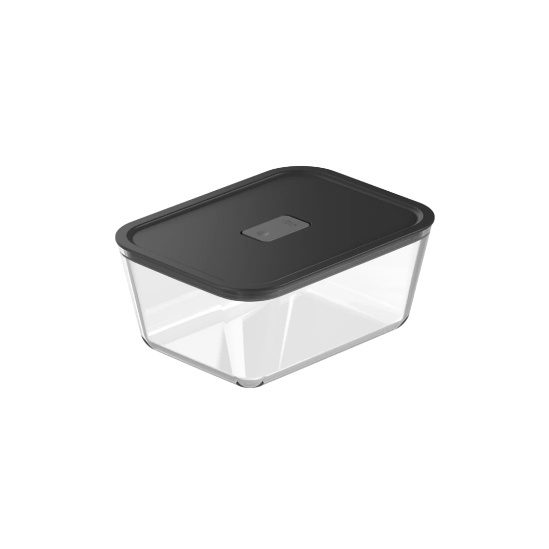 Pote de Vidro Hermético com Tampa Preta Fresh Lock 2,4 Litros