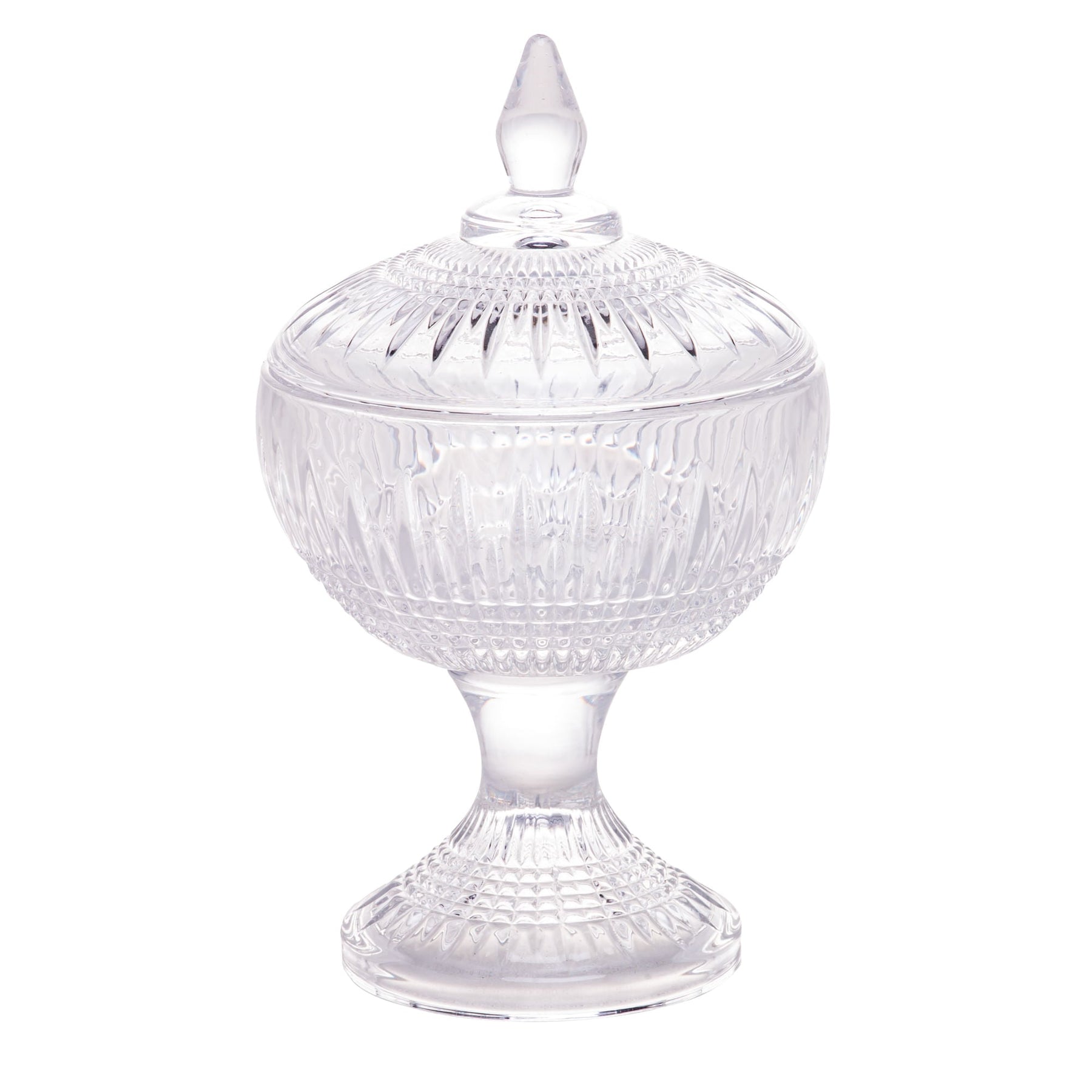 Potiche Bomboniere em Cristal de Chumbo com Pé 18cm Queen