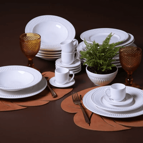 Prato de Sobremesa Cerâmica Roma Branco - 20,5 cm