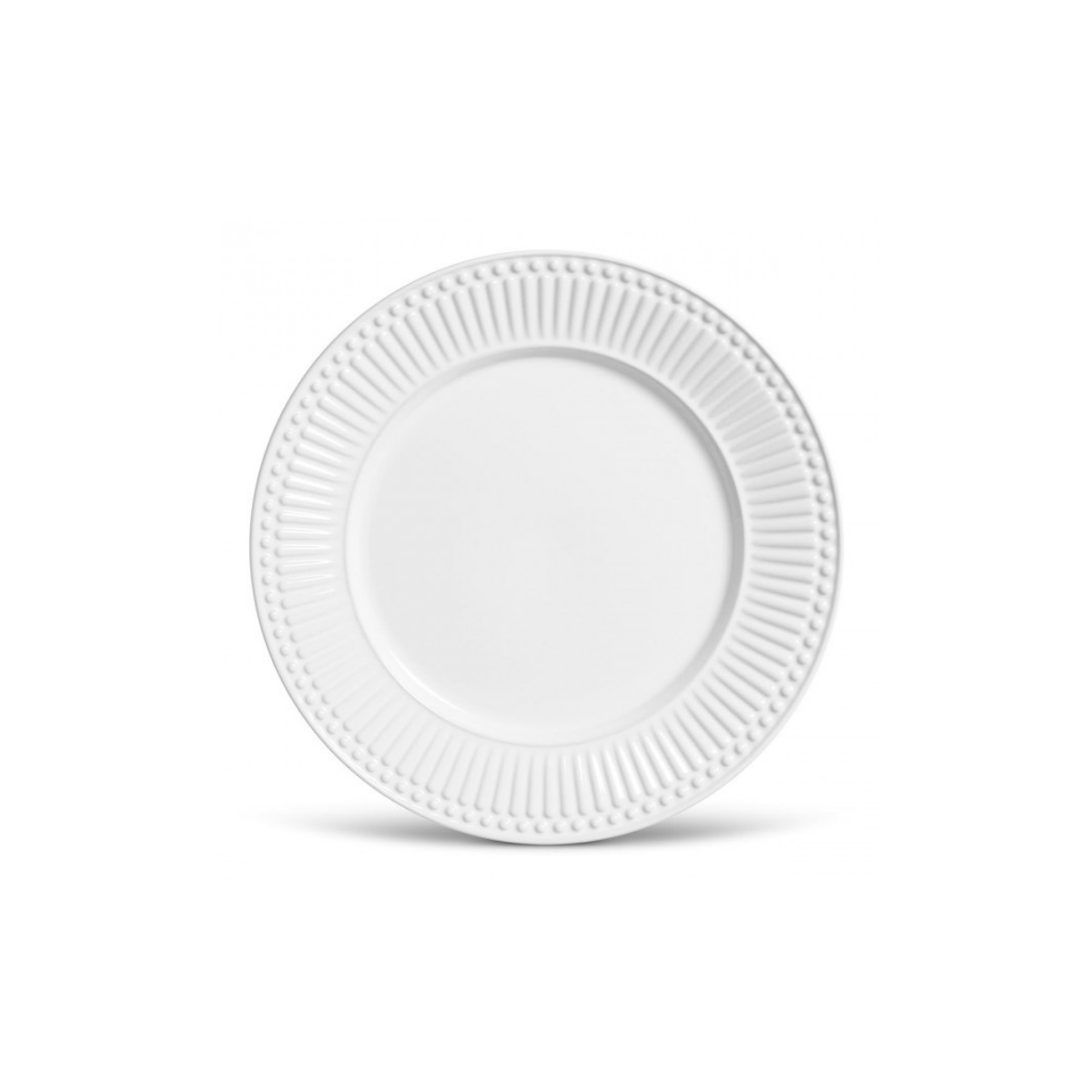 Prato de Sobremesa Cerâmica Roma Branco - 20,5 cm