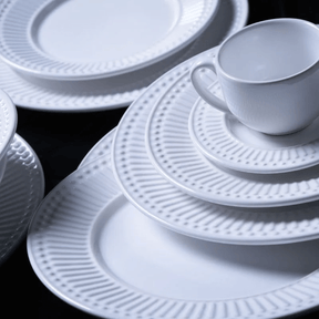 Prato de Sobremesa Cerâmica Roma Branco - 20,5 cm
