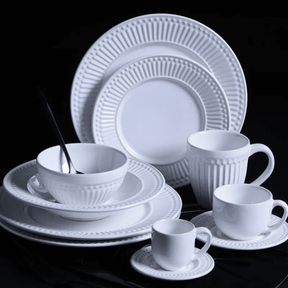 Prato de Sobremesa Cerâmica Roma Branco - 20,5 cm