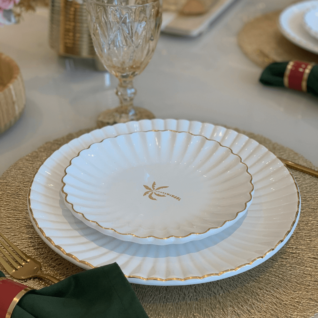 Prato de Sobremesa Coqueiro Maui Branco 20cm