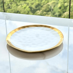 Kit Mesa Posta Dubai Branco e Dourado 3 Peças